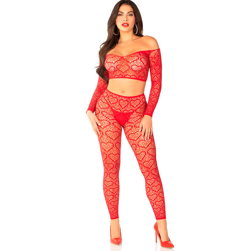 Crop top + bas rouge taille unique — vue 1