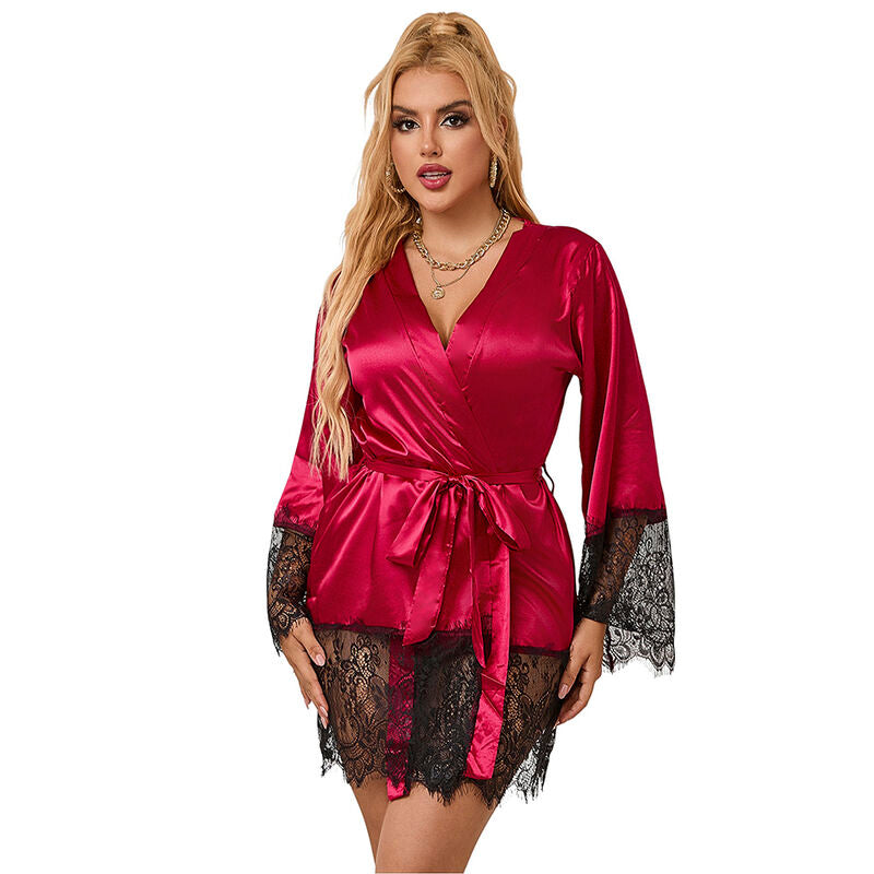 Pyjama dentelle élégant + string rouge — 953812 — vue 1