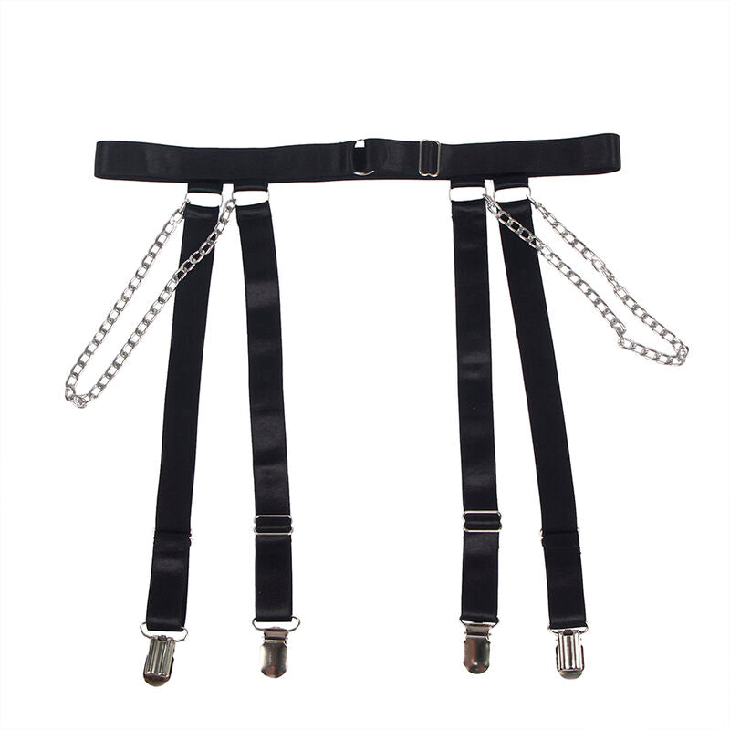 Body avec chaînes + porte-jarretelles noir — 954260 — vue 8