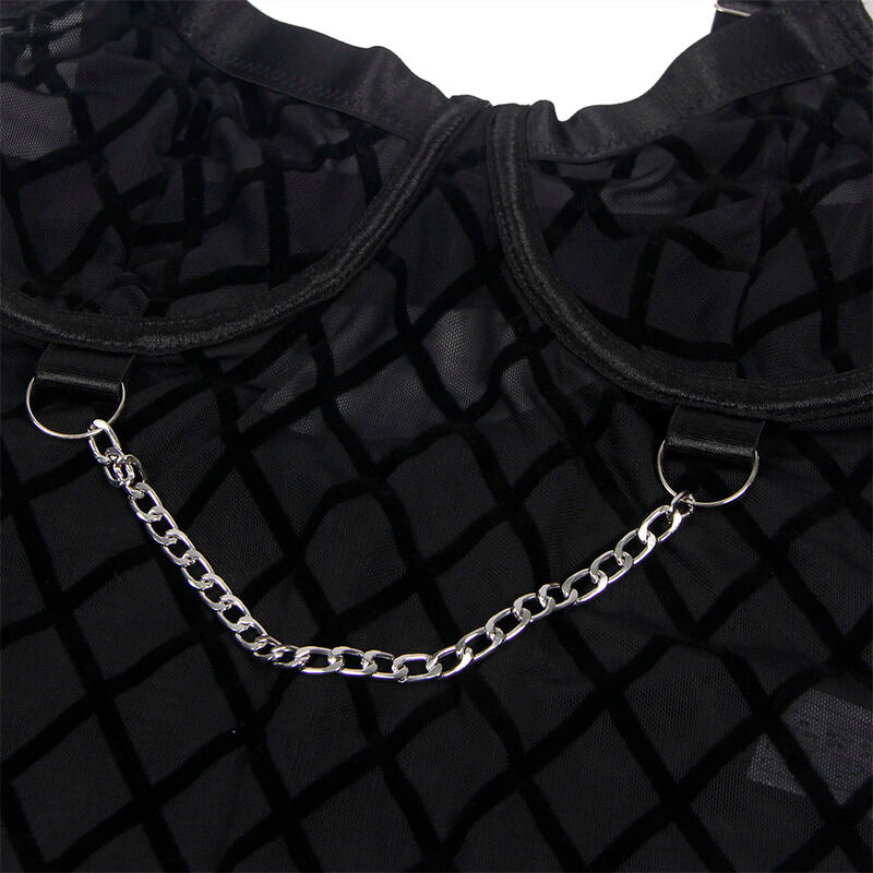 Body avec chaînes + porte-jarretelles noir — 954260 — vue 9