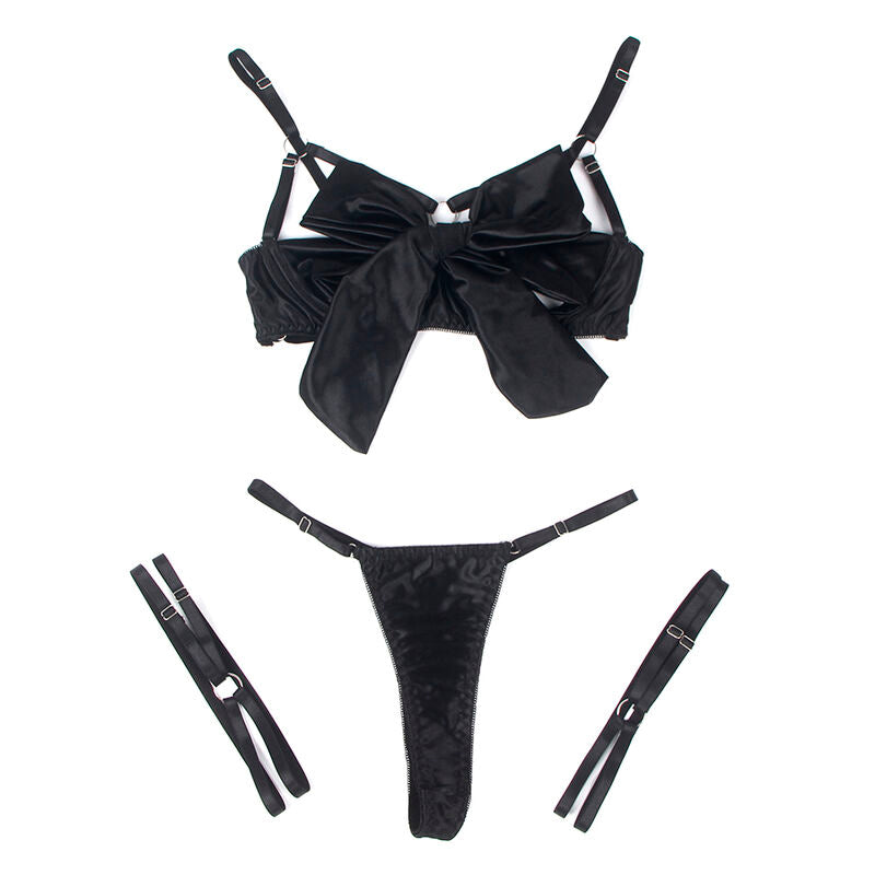Ensemble soutien-gorge avec nœud noir réglable — 955205 — vue 7