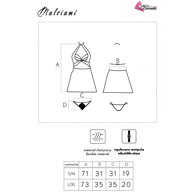 Malviami LC90625 chemise + culotte noir — vue 7