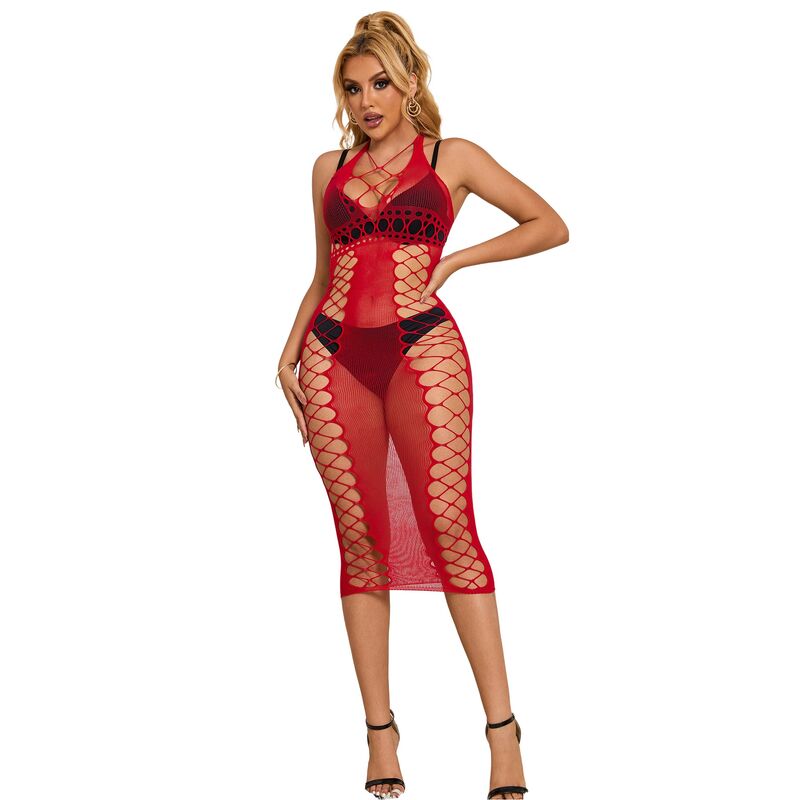 Robe lingerie Subblime D-241381 — rouge — vue 2