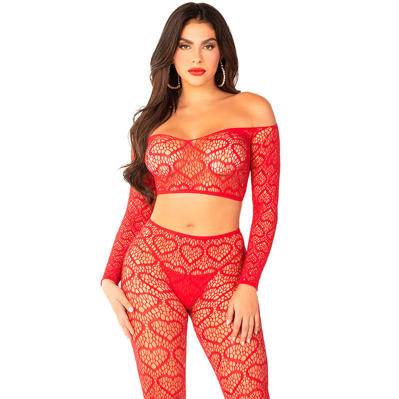 Crop top + bas rouge taille unique — vue 2