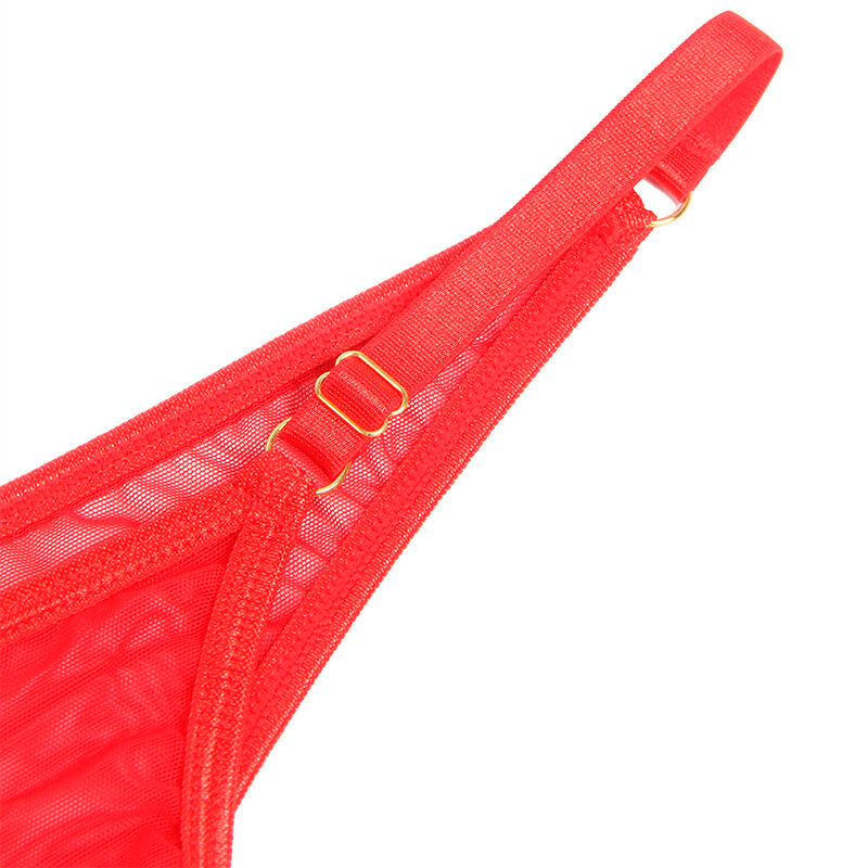 Ensemble soutien-gorge avec chaînes et coeur en maille rouge — 955526 — vue 7