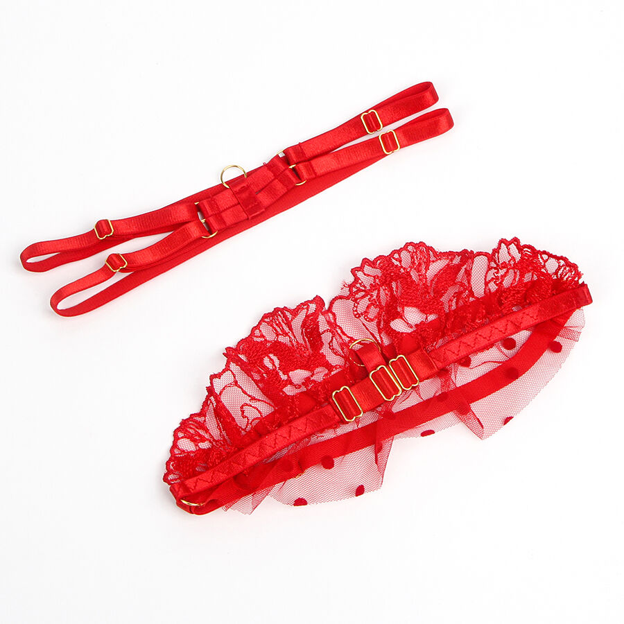 Ensemble soutien-gorge et jarretelle en dentelle rouge — 957513 — vue 14