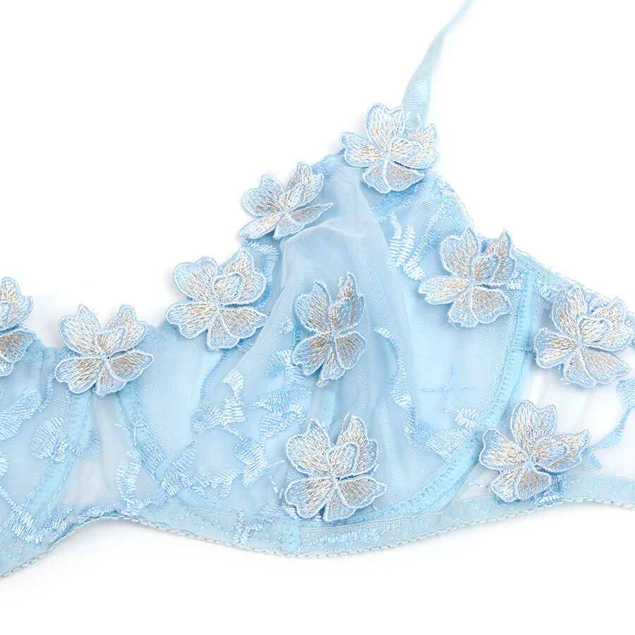 Ensemble brodé de fleurs bleu ciel — 957636 — vue 17