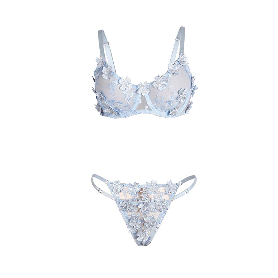 Ensemble brodé de fleurs bleu ciel — 957636 — vue 16