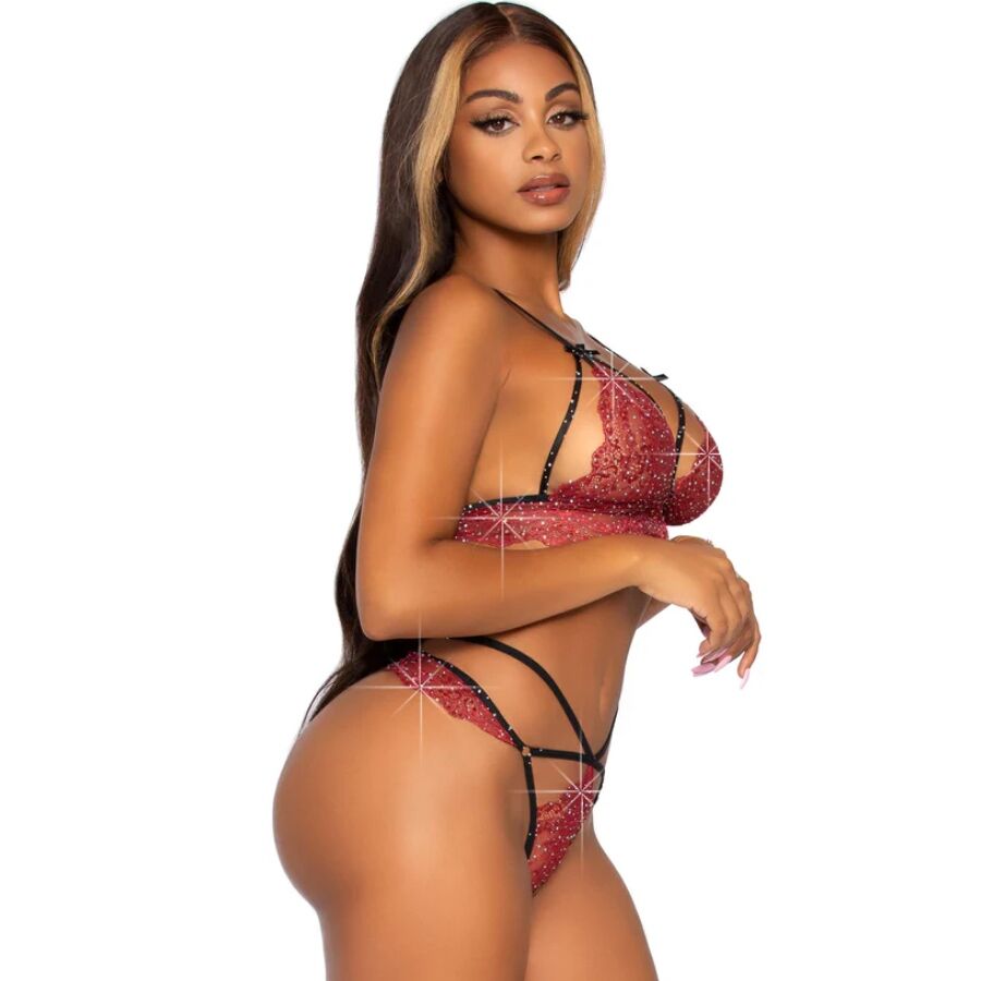 Ensemble lingerie Leg Avenue Sets D-244905 — bordeaux — vue 2